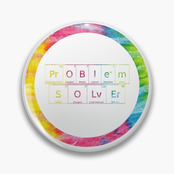 Item preview, Problem Solver written in Chemistry Periodic Table Elements in tie dye font on white background  designed and sold by UncleStuScience.