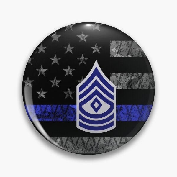 Item preview, First Sergeant Thin Blue Line Distressed Flag designed and sold by Jared Davies.