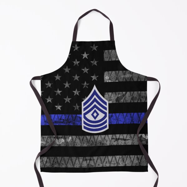 Item preview, First Sergeant Thin Blue Line Distressed Flag designed and sold by Jared Davies.