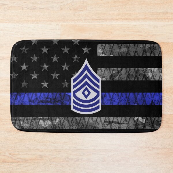 Item preview, First Sergeant Thin Blue Line Distressed Flag designed and sold by Jared Davies.