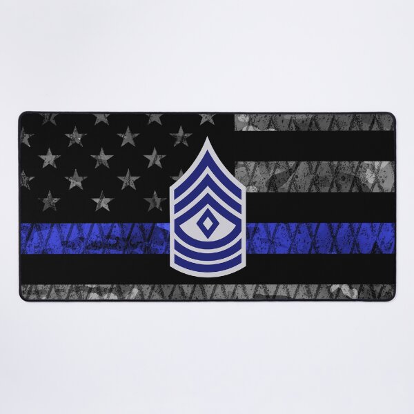 Item preview, First Sergeant Thin Blue Line Distressed Flag designed and sold by Jared Davies.