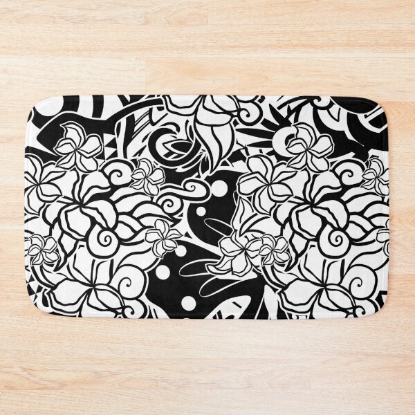 Item preview, Hawaiian Tiare Black And White Abstract Pattern designed and sold by sunnthreads.