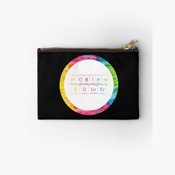 Item preview, Problem Solver written in Chemistry Periodic Table Elements in tie dye font on black background  designed and sold by UncleStuScience.