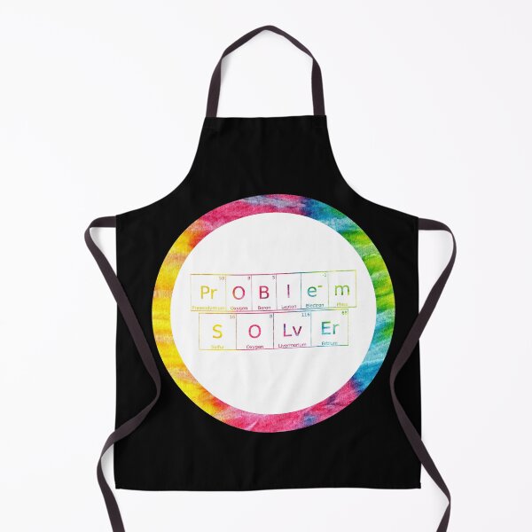 Item preview, Problem Solver written in Chemistry Periodic Table Elements in tie dye font on black background  designed and sold by UncleStuScience.