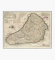 Vintage Map of Barbados (1736) Photographic Print