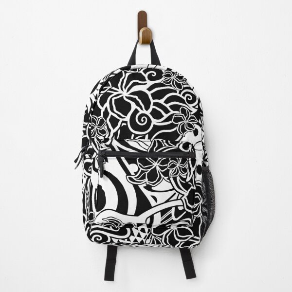 Item preview, Hawaiian Tiare Collage Black And White Abstract Pattern designed and sold by sunnthreads.