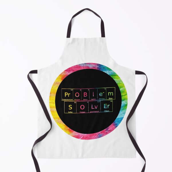 Item preview, Problem Solver written in Chemistry Periodic Table Elements in tie dye font on white background designed and sold by UncleStuScience.