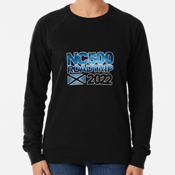 NC500 North Coast 500 Road Trip 2022 on Black Lightweight Sweatshirt