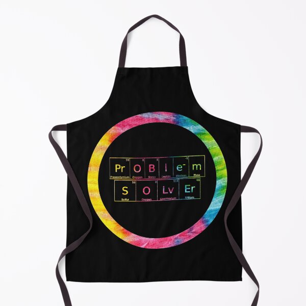 Item preview, Problem Solver written in Chemistry Periodic Table Elements in tie dye font on black background designed and sold by UncleStuScience.