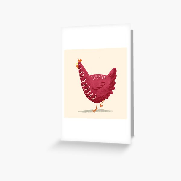 Red Chicken Greeting Card