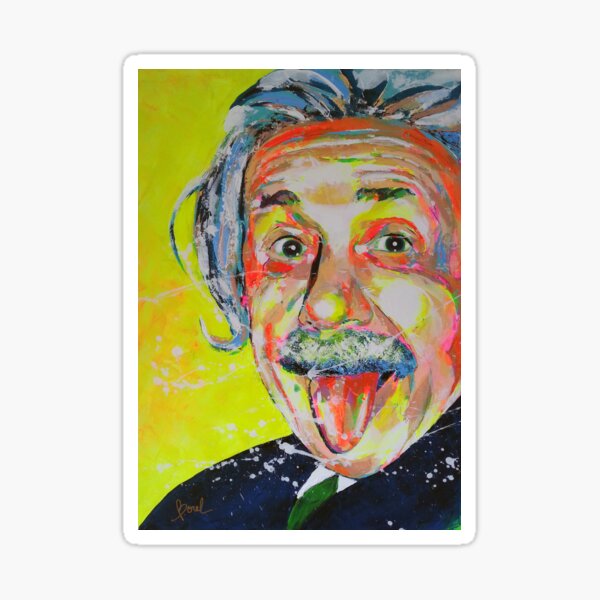 Albert Einstein Artpainting Sticker