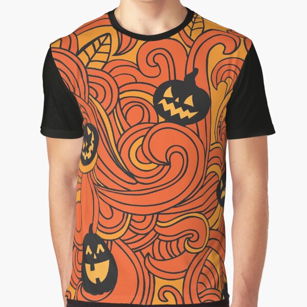 Item preview, Abstract Spooky and Funny Orange Pumpkins Halloween Pattern designed and sold by silviaol.