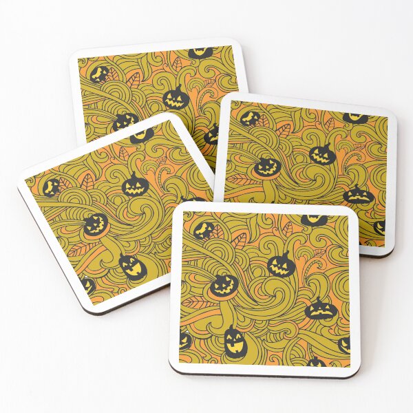 Item preview, Abstract Spooky and Funny Orange Pumpkins Halloween Pattern designed and sold by silviaol.