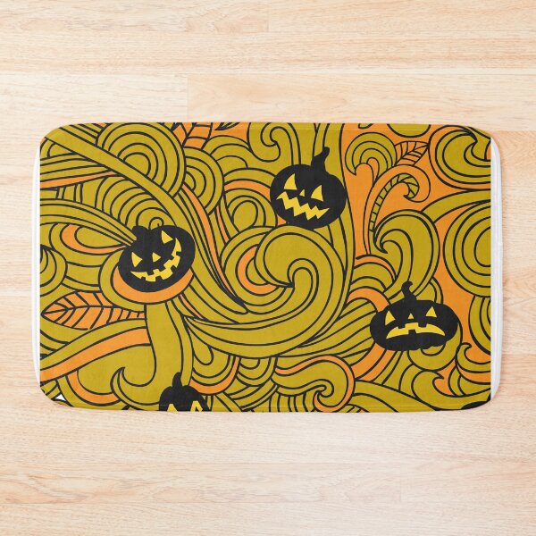 Item preview, Abstract Spooky and Funny Orange Pumpkins Halloween Pattern designed and sold by silviaol.