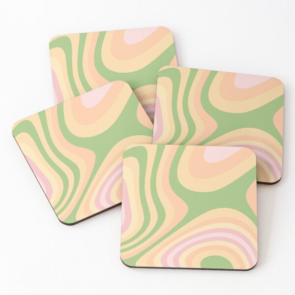 Item preview, Green, Pink and Peach Abstract Liquid Grooves designed and sold by patternsoup.