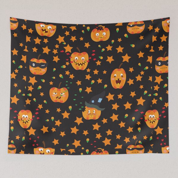 Item preview, Abstract Funny Orange Pumpkins Halloween Pattern designed and sold by silviaol.