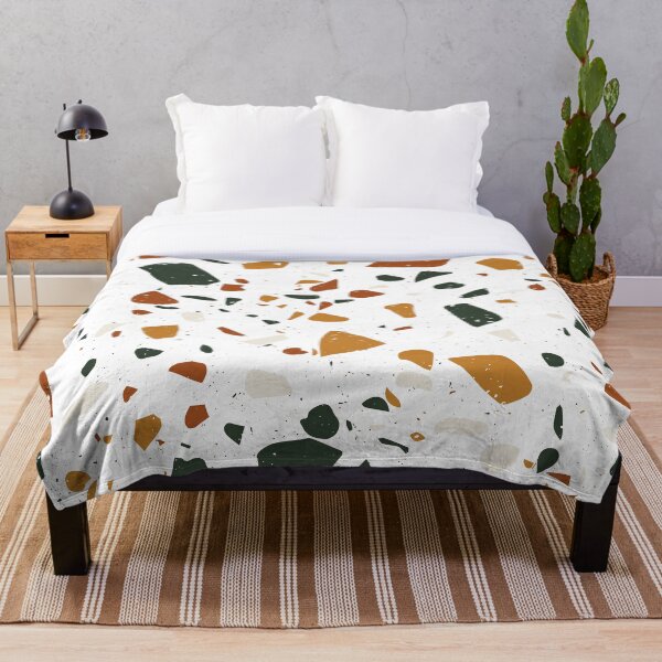 Aperçu de l'œuvre Motif de pierre de terrazzo (marine + terre cuite + moutarde) créée et vendue par NeptuneDesigns.