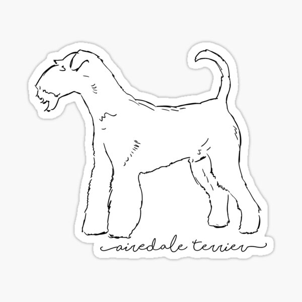 Airedale Terrier sketch Sticker