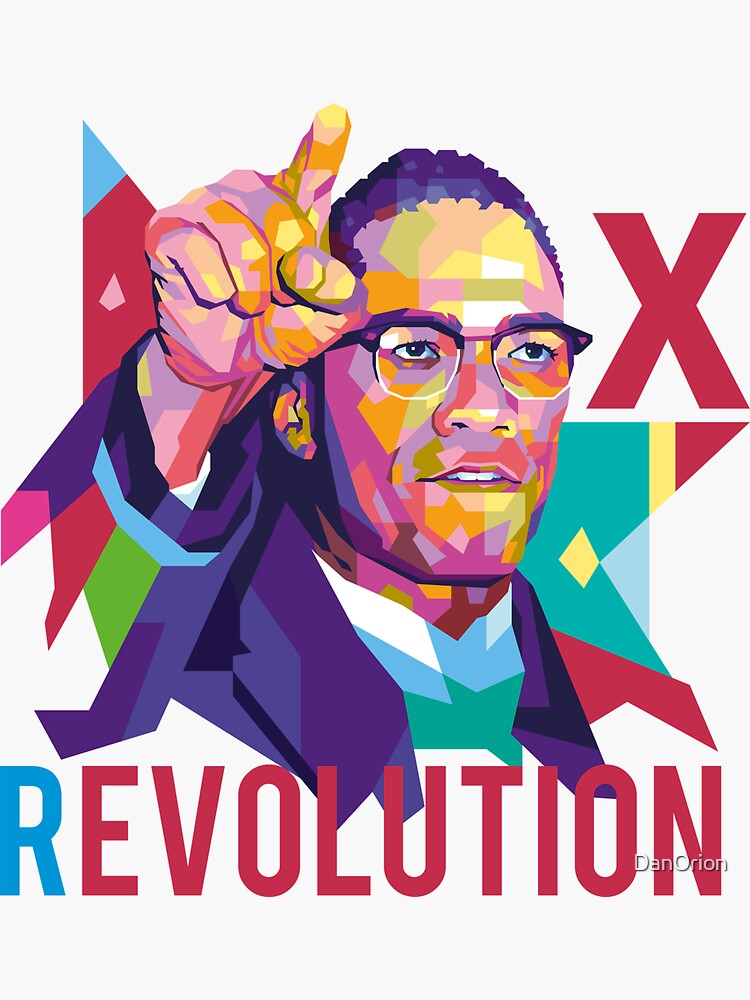 "Malcolm X Revolution TShirt and Accesssories" Sticker for Sale by