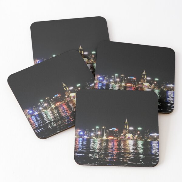 Item preview, Hong Kong night skyline cityscape designed and sold by lalashellsArt.
