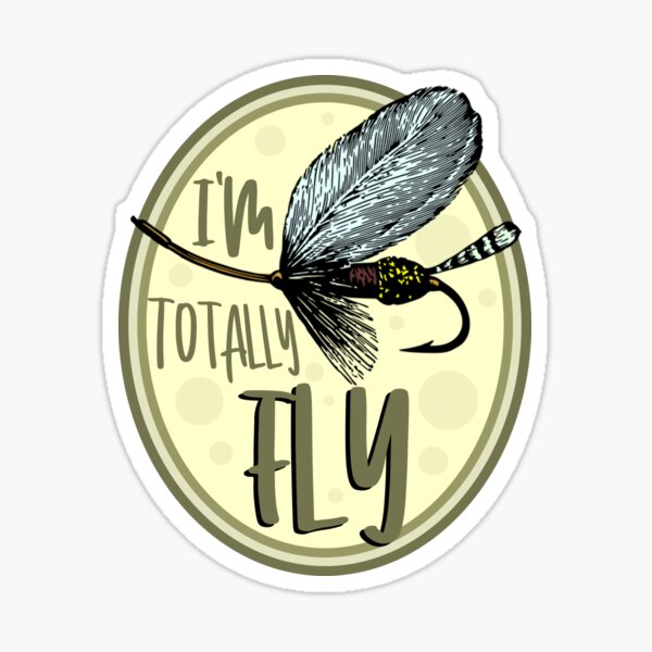 Fly Fishing is my HAPPY PLACE Sticker for Sale by sandpiperstudio