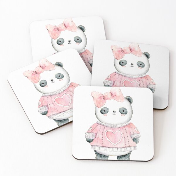 Item preview, Kawaii Girl Panda in Pink Sweater and Big Pink Hairbow designed and sold by SpiritLiving.