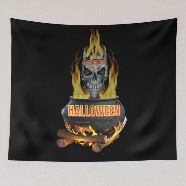 Item preview, HALLOWEEN BURNING SKULL designed and sold by jmed70.