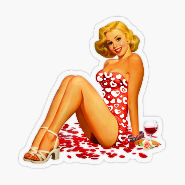 Pin up left damier gauche Sticker 