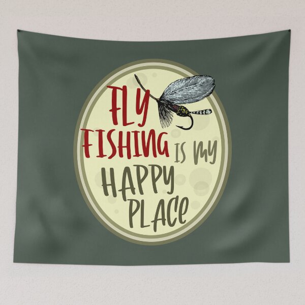 Item preview, Fly Fishing is my HAPPY PLACE designed and sold by sandpiperstudio.
