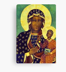 Polish Black Madonna Our Lady of Czestochowa Madonna and Child Picture Virgin Mary Painting Canvas Print