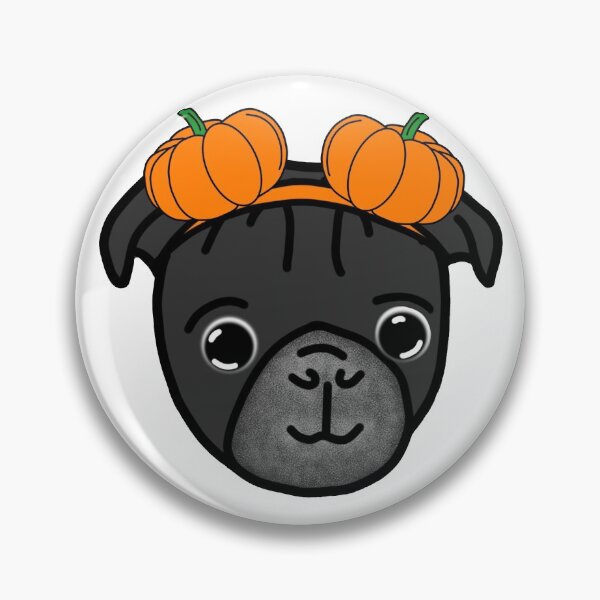 Item preview, Black Pug in Pumpkin Headband designed and sold by LeasPugGrumble.