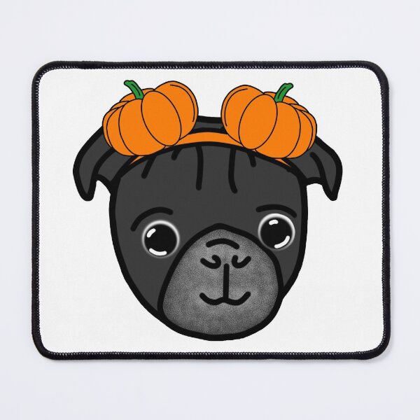 Item preview, Black Pug in Pumpkin Headband designed and sold by LeasPugGrumble.