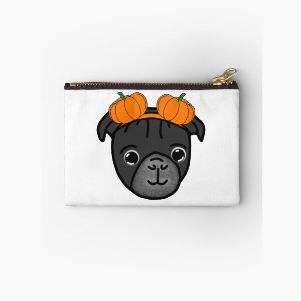 Item preview, Black Pug in Pumpkin Headband designed and sold by LeasPugGrumble.