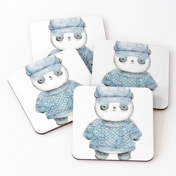 Item preview, Kawaii Boy Panda in Newsboy Cap, and Chunky Blue Sweater designed and sold by SpiritLiving.