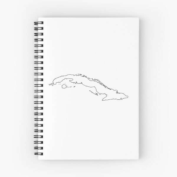Item preview, Black and White Outline of Cuba designed and sold by mooskie13.