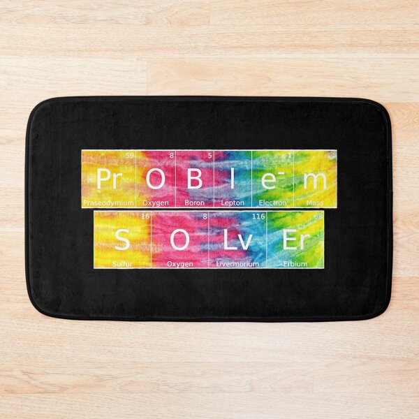 Item preview, Problem Solver written in Chemistry Periodic Table Elements in tie dye designed and sold by UncleStuScience.