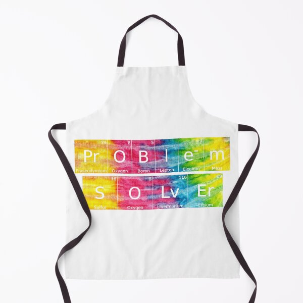 Item preview, Problem Solver written in Chemistry Periodic Table Elements in tie dye in white background designed and sold by UncleStuScience.