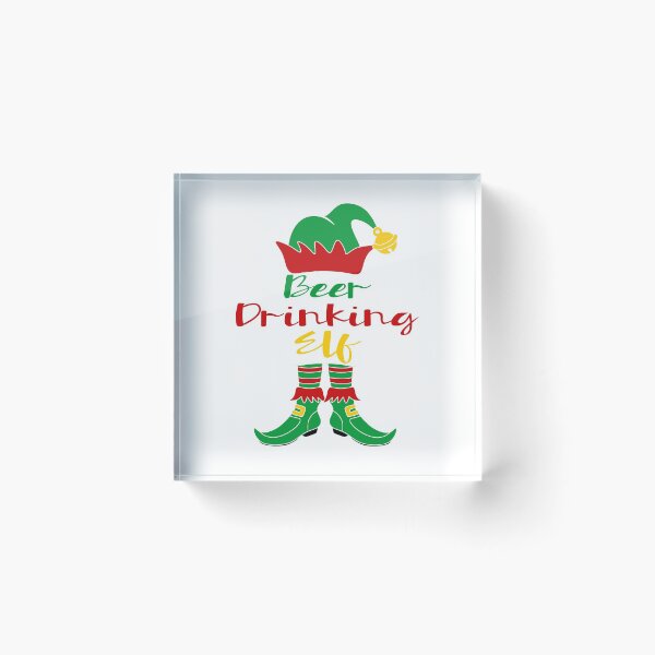 Item preview, Beer Drinking Elf designed and sold by Christmas-Tees.