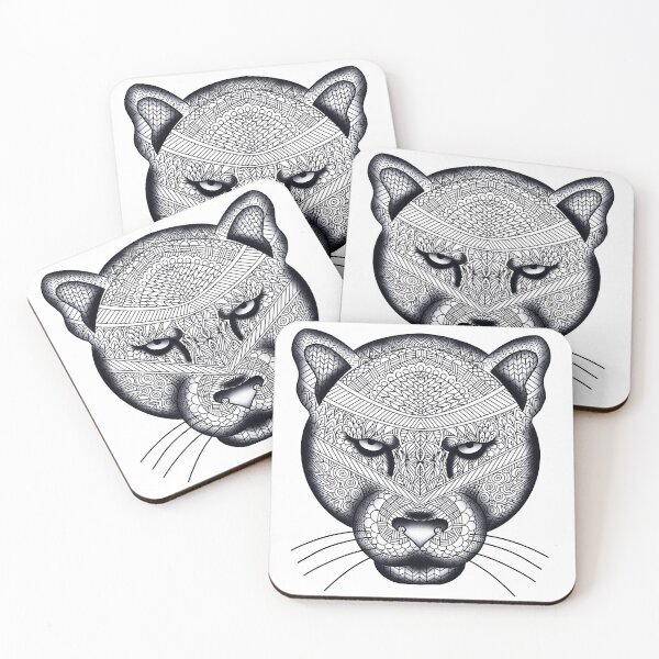 Item preview, Panther Design Black And White Doodle designed and sold by missmann.