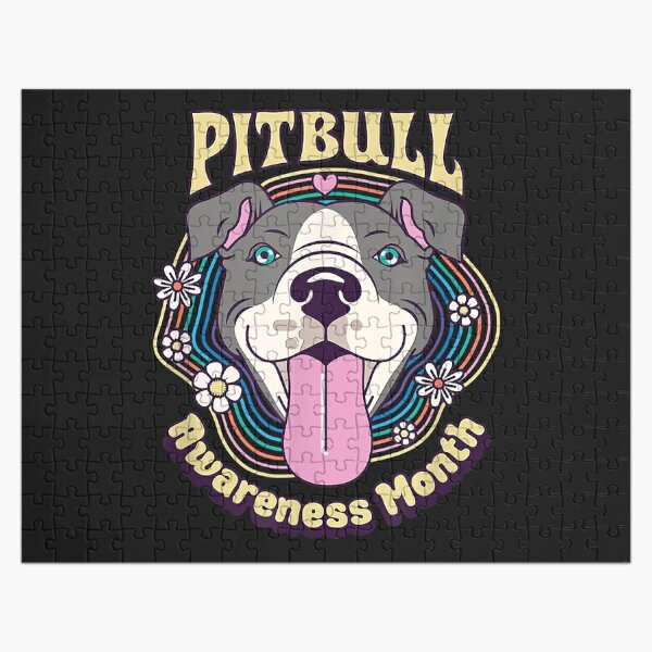 Badass Pitbull Puzzles - Fall Jigsaw Puzzle - Cute Dog Puzzles