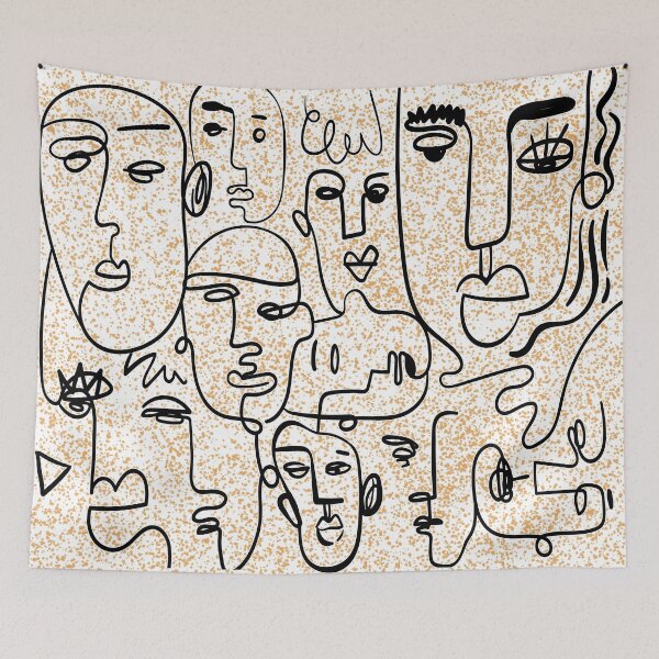 Item preview, Abstract Face Line Art Facial Expressions designed and sold by LashCreations.
