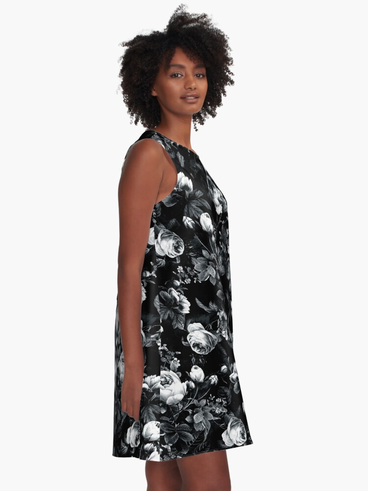 Alternate view of Roses Black and White A-Line Dress