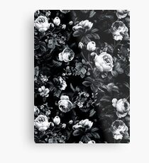 Rosen Schwarz und Weiß Metalldruck