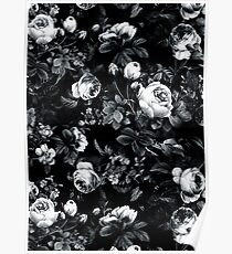 Rosen Schwarz und Weiß Poster