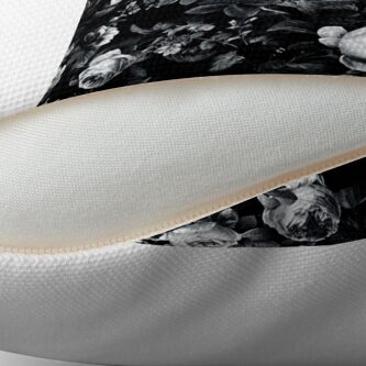 Alternate view of Roses Black and White Throw Pillow