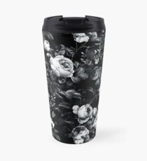 Roses Black and White Travel Mug