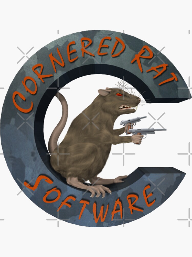 Thumbnail 3 of 3, Sticker, Cornered Rat Software designed and sold by WWIIOnline.