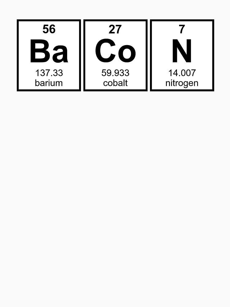 name bacon periodic table chemistry