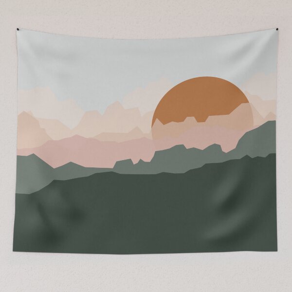 Item preview, Minimal abstract sunset mountains II designed and sold by alienrabbit.