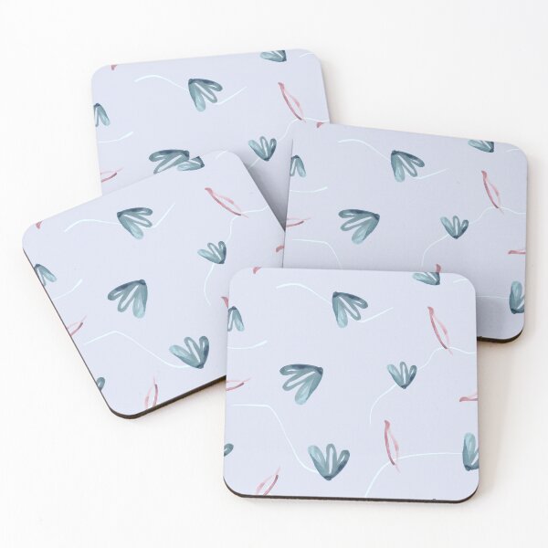 Item preview, Minimal Light Blue Falling Leaves designed and sold by Cosmic Retro.
